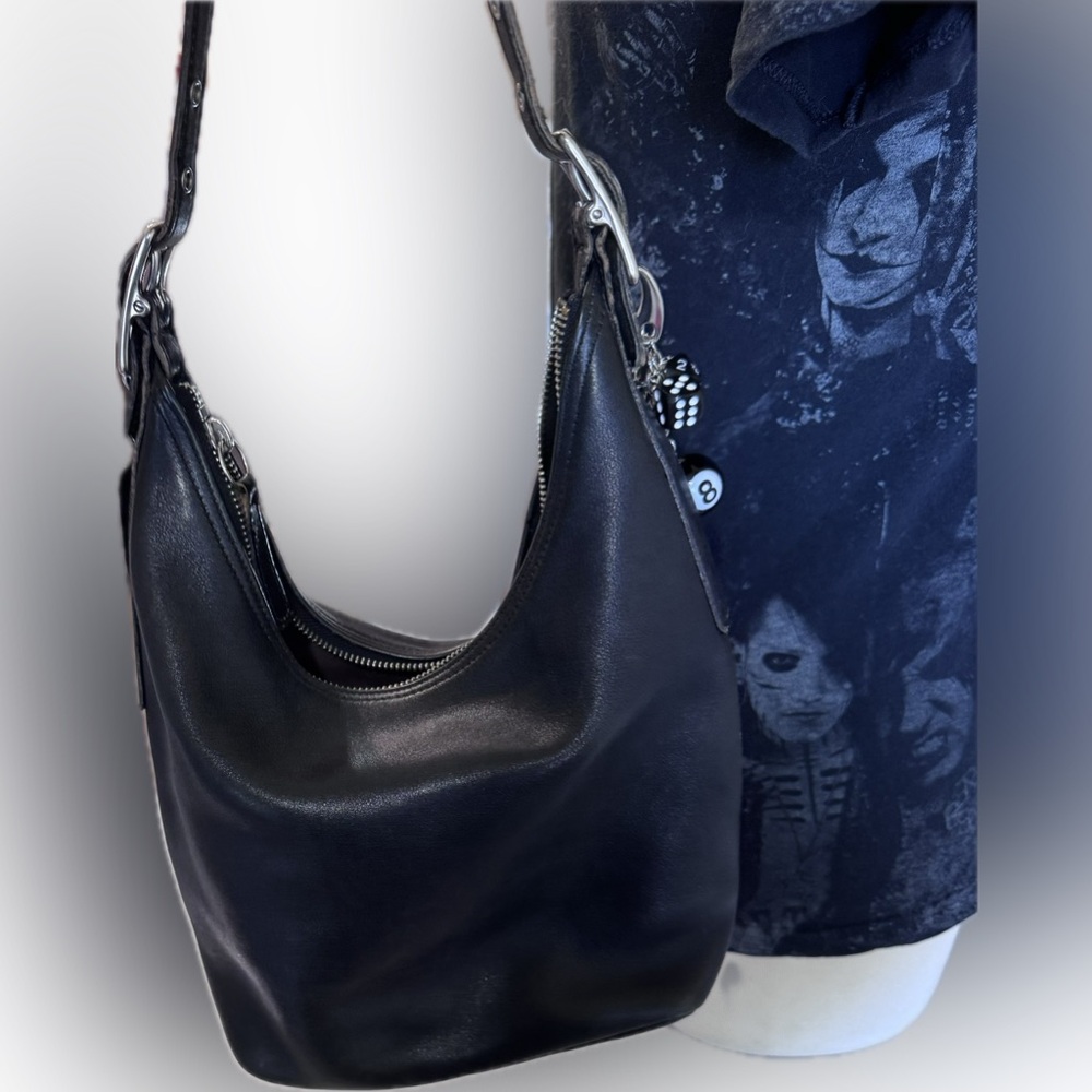 Vintage Black Leather Coach Legacy Hobo Shoulder Bag - Picture 6 of 10